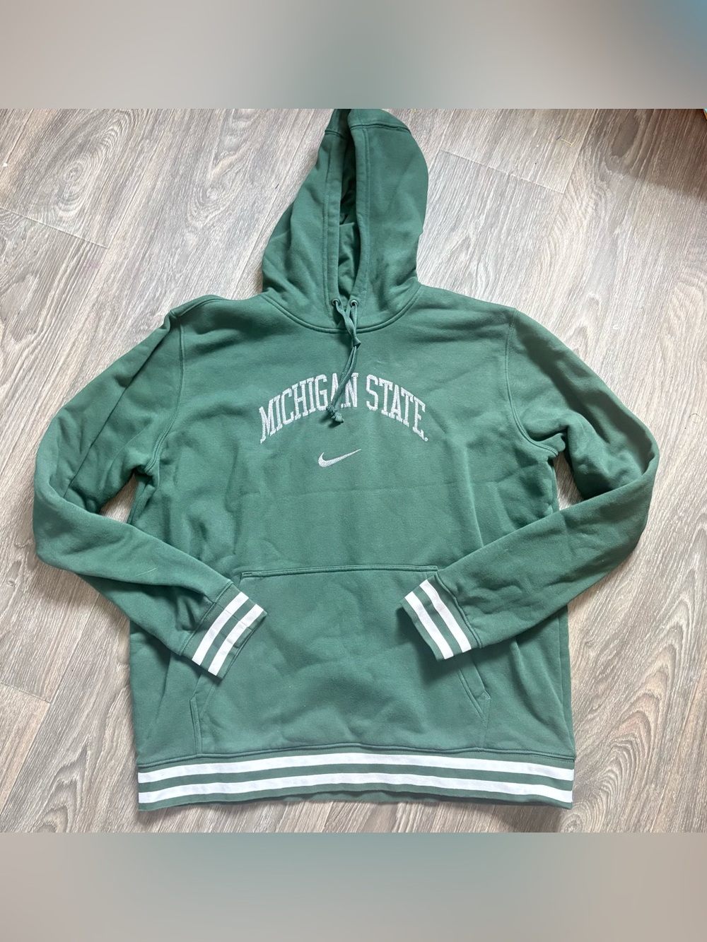 Men's Nike Green Michigan State Spartans Distressed Sketch Retro hoodie XL